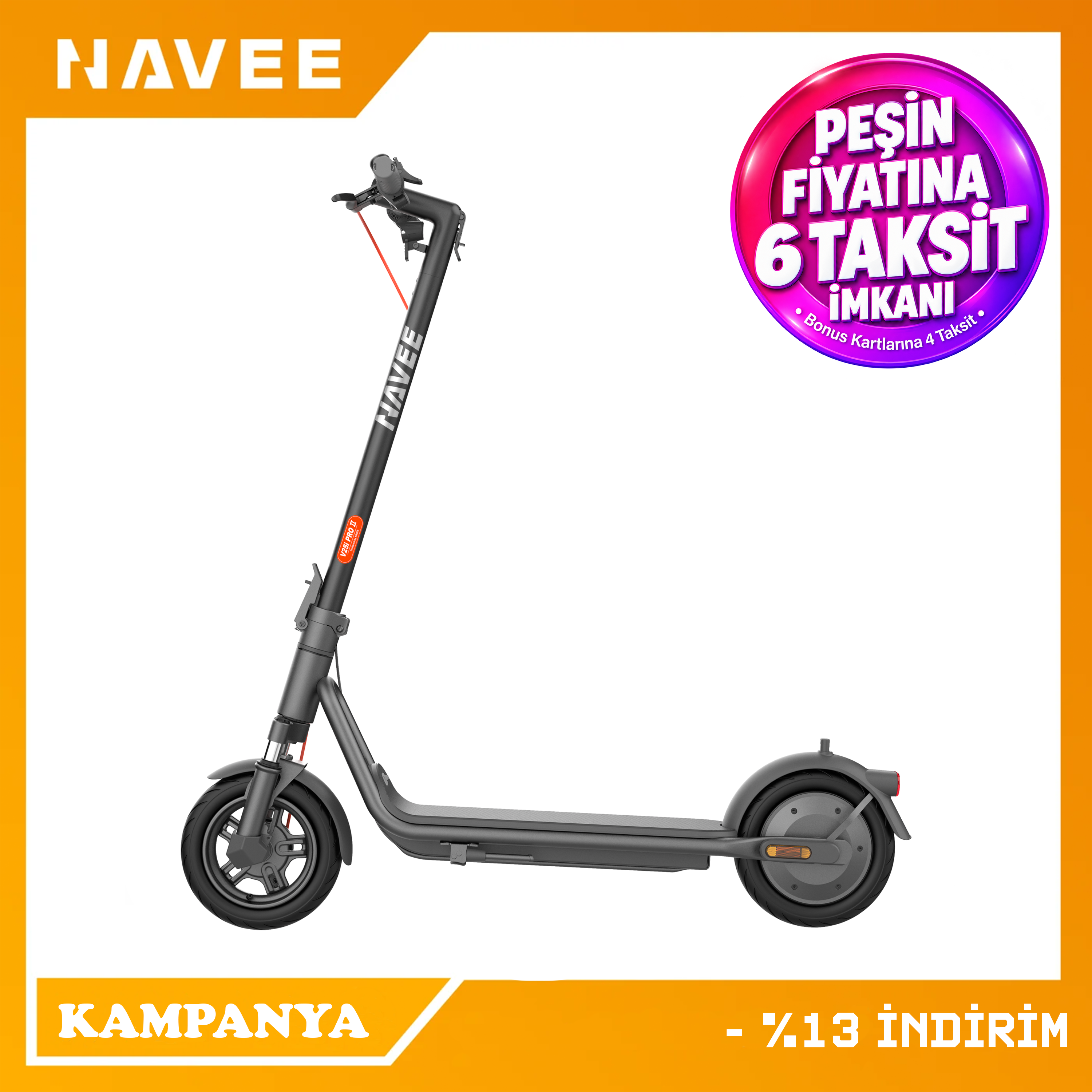 Navee V25i Pro 2 Elektrikli Scooter｜600W Güç (1)